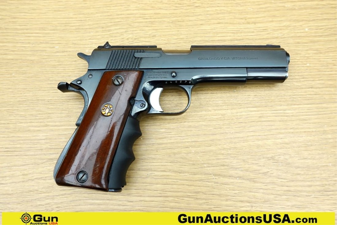 LLAMA 1911 45 ACP Pistol. Very Good. 5" Barrel. Shiny Bore, Tight Action Semi Auto Spanish 1911 with: LLAMA 1911 45 ACP Pistol. Very Good. 5" Barrel. Shiny Bore, Tight Action Semi Auto Spanish 1911 with a Black Steel Slide and Grip Frame, Fixed Front Sight, Adjustable Rear Sight. Very Nice Straight Gr