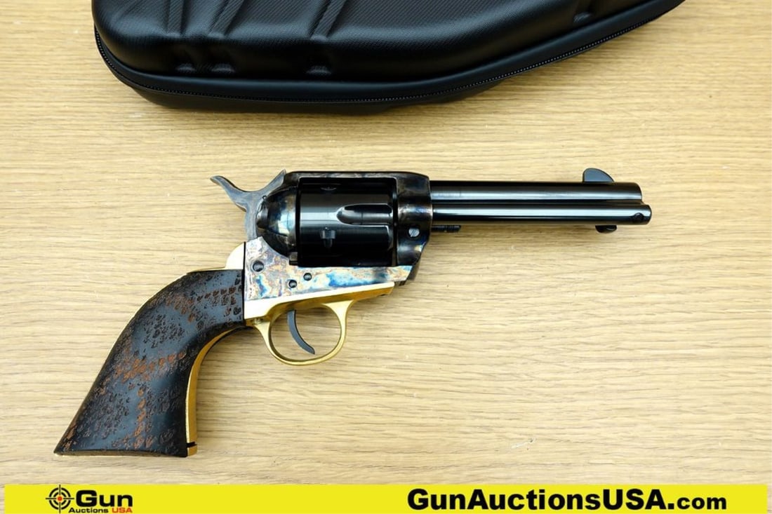 FAP F.LLI PIETTA 1873 SA 9MM PARA COWBOY GUN Revolver. Very Good. 4.75" Barrel. Shiny Bore, Tight: FAP F.LLI PIETTA 1873 SA 9MM PARA COWBOY GUN Revolver. Very Good. 4.75" Barrel. Shiny Bore, Tight Action Features Case Hardened Frame, High Luster Blued Barrel and Fluted 6 Shot Cylinder. Front Blade 