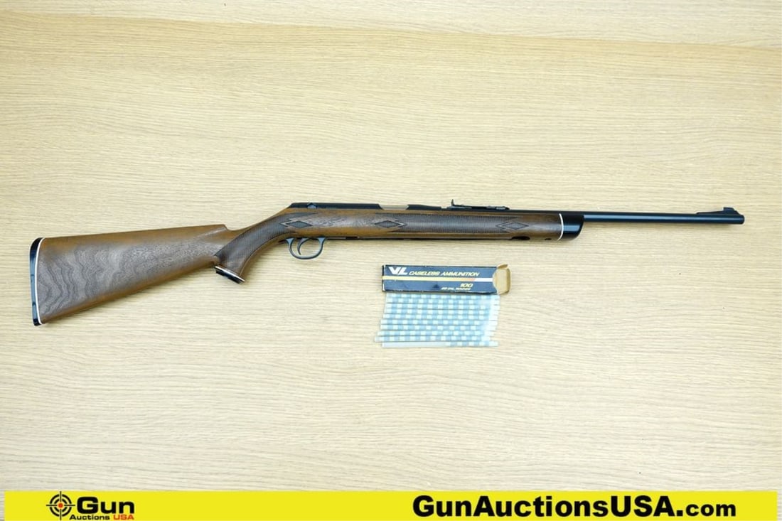 DAISY / HEDDON .22 VL .22 CASELESS COLLECTOR'S Rifle. Very Good. 18" Barrel. Single Shot Features a: DAISY / HEDDON .22 VL .22 CASELESS COLLECTOR'S Rifle. Very Good. 18" Barrel. Single Shot Features a Simulated Wood Checkered Stock, Blackened Barrel and Receiver, Front Blade Sight, Rear Notch Sight,