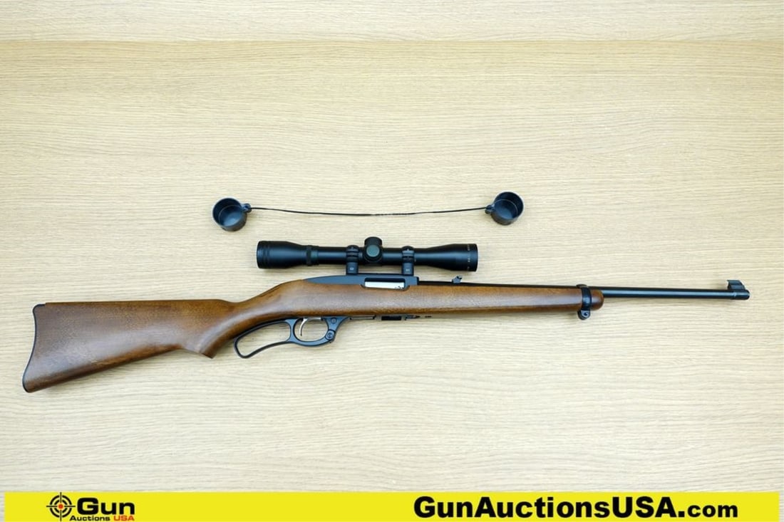 Ruger NINETY-SIX .22 LR Rifle. Very Good. 18" Barrel. Shiny Bore, Tight Action Lever Action Features: Ruger NINETY-SIX .22 LR Rifle. Very Good. 18" Barrel. Shiny Bore, Tight Action Lever Action Features a Blackened Barrel and Receiver, Adjustable Front Blade Sight, Folding Adjustable Rear Sight, Strai
