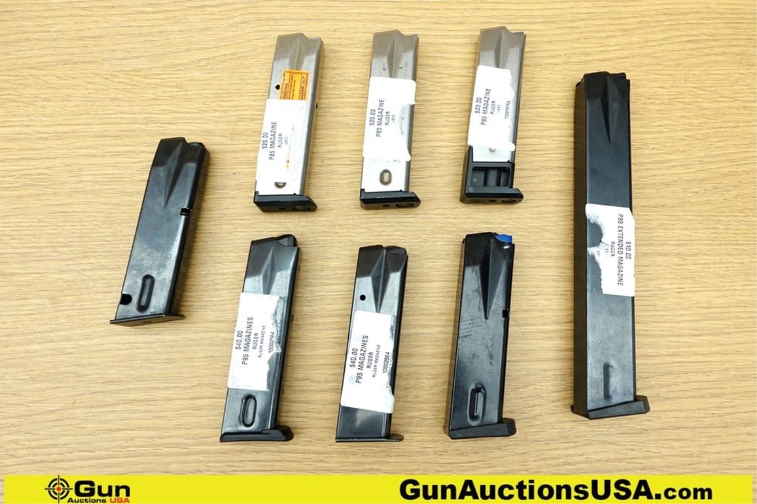 Ruger, Etc. PT-92, P85, P89 9mm Mags. Good Condition. 3 Ruger P85 Mags, 2 PT-92 Mags, 2 P95 Mags,: Ruger, Etc. PT-92, P85, P89 9mm Mags. Good Condition. 3 Ruger P85 Mags, 2 PT-92 Mags, 2 P95 Mags, and 1 P89 Mag.. (73447) (GSCM40)