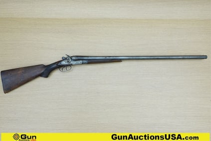 T. BARKER ROYAL DAMASCUS 12 ga. Shotgun. Fair Condition. 30" Barrel. Break Action SXS Features