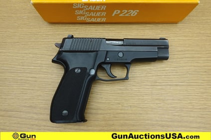 SIG SAUER P226 9MM PARA Pistol. Very Good. 4" Barrel. Shiny Bore Semi Auto Blackened Steel Slide