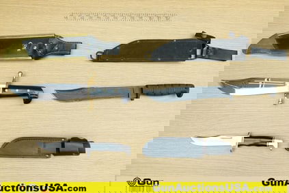 Buck, Ontario, Case 119, Spec Plus, Bowie Knives. Good condition, Normal Handling Marks, Scattered