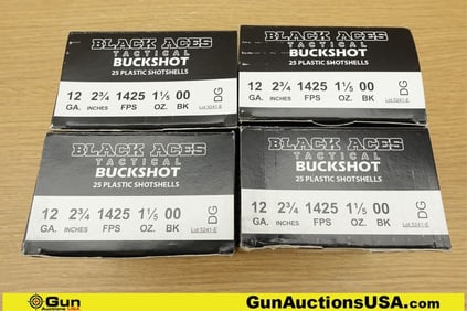Black Aces Tactical 12 Ga. Ammo. 100 Rds 2 3/4" 00 Buck. . (68456) (GSCU27)