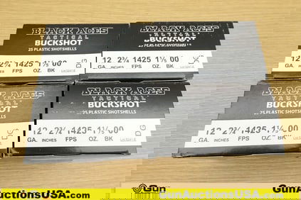 Black Aces 12 Ga. Ammo. 100 Total Rds of 2 3/4 " 00 Buckshot.. (73101) (GSCU20)