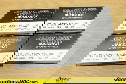 Black Aces 12 Ga. Ammo. 100 Total Rds of 2 3/4 " 00 Buckshot.. (73103) (GSCU57)