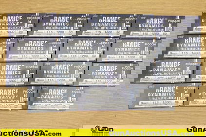 FIOCCHI 9mm Ammo. Total Rds.- 750.. (69678) (GSCV50)