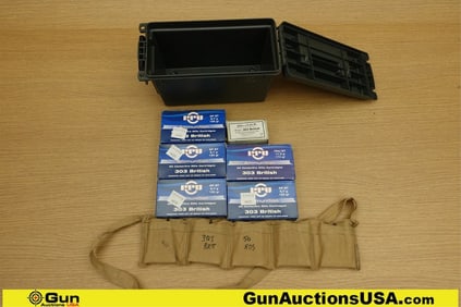 PPU, S&B, Etc. 303 Brit. Ammo. 170 Total Rds of.303 Brit. Assorted Gr. Includes Canvas Ammo