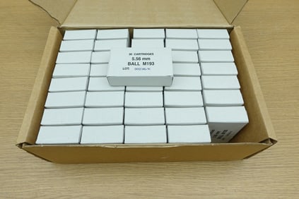 IMI M193 5.56 mm Ammo. 1200 Rds of M193 Ammo in Factory Shipped Box.. (74120) (GSCW20)
