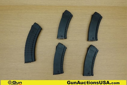 Circle 10 5.45x39 Mags. Very Good. Four 30 Rd Mags and One 40 Rd Mag; AK 5.45x39 Polymer Mags..