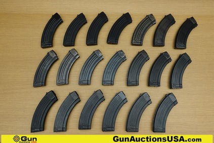 Military Surplus 7.62x39 Mags. Very Good. 20 Total Mags; 30 Rd AK47 7.62x39 Stamped Steel Mags..