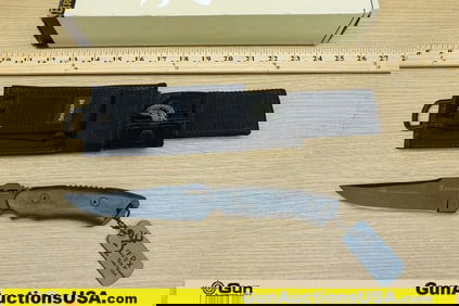 Browning FDX Knife. Like New. RUGGED Fixed Blade Full Tang Utility Hunting Knife, Blacked Out 5 "