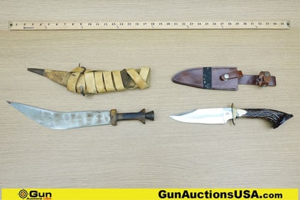 Chipaway Cutlery, Etc. Fixed Blade Knives. Good Condition. 2 Fixed Blade Knives.. (70921) (GSCN63)