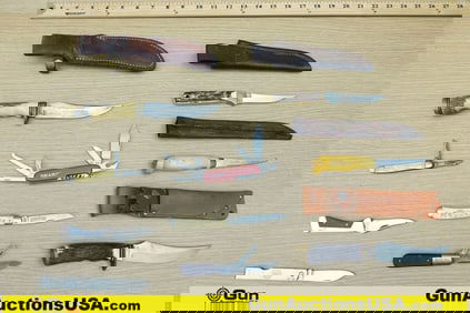 Kriegar, Frost Cutlery, Etc. Storm Chaser, White Pearl Stiletto, Etc. Knives. Like New in Box. 3