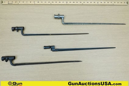 Military Surplus Bayonets. Good Condition. 4 Assorted Bayonets, Some with Cartouche Markings..