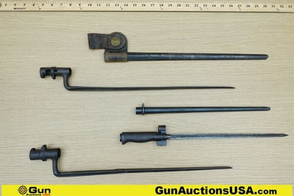Military Surplus Bayonets. Good Condition. 3 Assoted Bayonets; 1 Displays Cartouche Markings on
