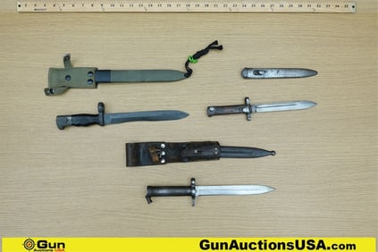 Military Surplus M69, Mod. 1938, Mod. 1896 Bayonets. Very Good. 1- M69 Cetme Rifle Bayonet. 8 3/4 "