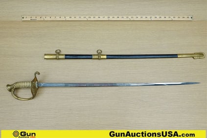 Military Sword. Very Good. USN WWII Era NAVAL OFFICER'S SWORD. 31" Blade, 38" Overall. BEAUTIFULLY