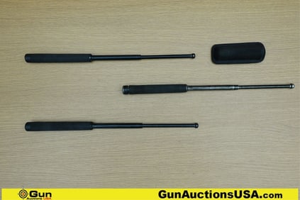 ASP, BLACKHAWK 20" Batons. Good Condition. 3 Segment Collapsible Batons with Rubber Handle, and One
