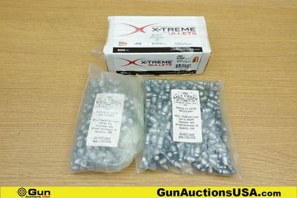 X-TREME & Salt Creek 45 ACP & 45 LC Projectiles. Total Rds.- 1000; 500 Rds.- 45 ACP Projectiles &
