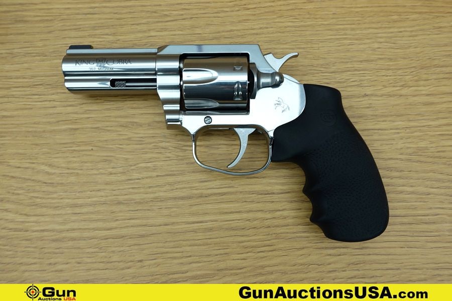 Colt KING COBRA 357MAG SNAKE GUN Revolver. Excellent. 3.25" Barrel. Shiny Bore, Tight Action: Colt KING COBRA 357MAG SNAKE GUN Revolver. Excellent. 3.25" Barrel. Shiny Bore, Tight Action Features a Stainless Barrel, Frame and 6 Shot Fluted Cylinder, with a Fixed Front Sight and Rear Gutter Sig