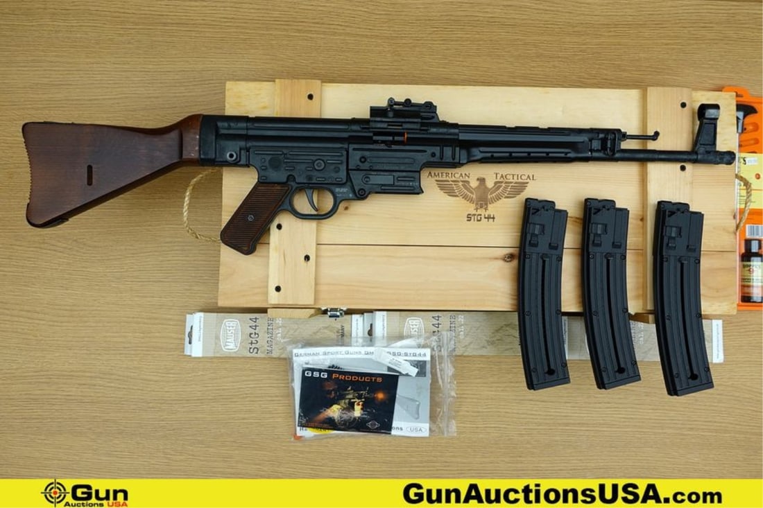 ATI STG 44 .22 LR Rifle. Like New. 18" Barrel. Shiny Bore, Tight Action Semi Auto Replica of the: ATI STG 44 .22 LR Rifle. Like New. 18" Barrel. Shiny Bore, Tight Action Semi Auto Replica of the FAMOUS WWII STG 44 in .22 LR. Features Blackened Barrel and Stamped Receiver, Stamped Metal Hand Guard,