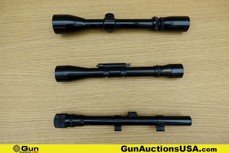 Pentax, Bausch & Lomb, Etc. Scopes. Very Good. One Bausch & Lomb Baltur A Fixed Powder Scope. One: Pentax, Bausch & Lomb, Etc. Scopes. Very Good. One Bausch & Lomb Baltur A Fixed Powder Scope. One Pentax 3-9 Light Seeker, and One 3-6 Scope. . (74515) (GSCN12)