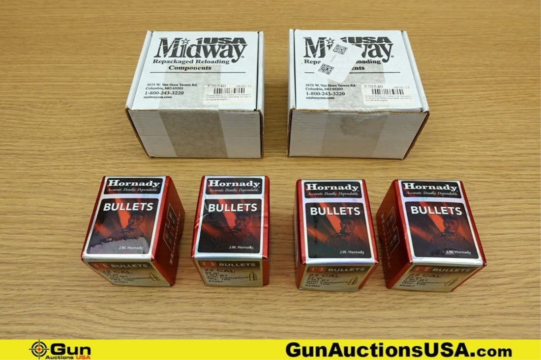 Hornady, Midway USA .22 cal Projectiles. 1400 Total 55 Gr. Projectiles.. (69643) (GSCU10): Hornady, Midway USA .22 cal Projectiles. 1400 Total 55 Gr. Projectiles.. (69643) (GSCU10)