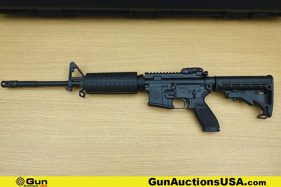 SIG SIGM400 5.56 NATO TACTICAL Rifle. Excellent. 17.5" Barrel. Shiny Bore, Tight Action Semi Auto: SIG SIGM400 5.56 NATO TACTICAL Rifle. Excellent. 17.5" Barrel. Shiny Bore, Tight Action Semi Auto Features a Flat Top A4 Based Rifle , A2 Flashider, Front Sight Post with Bayonet Lug. Standard Carbine