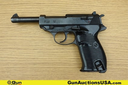 WAFFENBRIK MAUSER P38 9MM PARA GERMAN EAGLE STAMPING Pistol. Very Good. 4 7/8" Barrel. Shiny Bore,