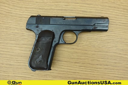 COLT 1903 HAMERLESS 32 ACP COLLECTOR'S Pistol. Good condition, Normal Handling Marks, Scattered
