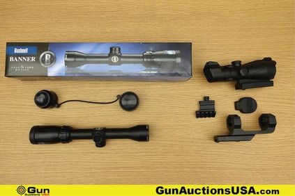 Bushnell, Etc. Banner Scopes, Mounts. Very Good. One Bushnell Banner 1-4x32 mm Circle-X Reticle,