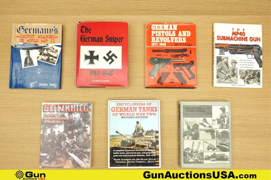 . Very Good. Books 7 Very Nice Books on German Machine Pistols, Revolvers and Equipment and Other: . Very Good. Books 7 Very Nice Books on German Machine Pistols, Revolvers and Equipment and Other Assorted Books. . (75033) (GSCO83)
