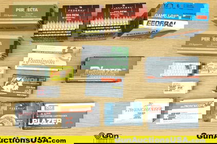CCI, REM, FED, Etc. .223 REM, 12 Ga., .38 SPL, Etc. Ammo. 562 Approx. Total Rounds; 257 Approx.