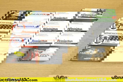 REM, WIN, Fiocchi, FED UMC, Etc. 40 S&W Ammo. 850 Rounds of 40 S&W Assorted Grain and Types..