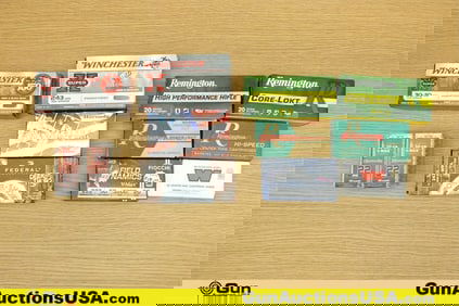 Hornady Win, Fiocchi, Etc. .222 REM, .243 WIN, .30-30 WIN, Etc. Ammo. 300 Total Rounds; 100 Rounds