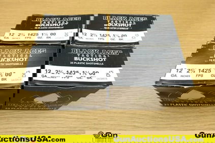 Black Aces 12 Ga. Ammo. 100 Rounds of 12 Ga. 2 3/4 " Buckshot.. (75560) (GSCU43)