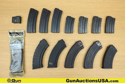 Magpul, Ruger, Etc. AK-47, Mini 14 7.62x39, .223 REM Magazines. Very Good. Three 30 Round Polymer