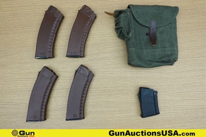 Circle 21, Izhmash AK-74 5.45x39 Mags, Mag Pouch. Excellent. Four Brown Polymer Circle 21 30 Round