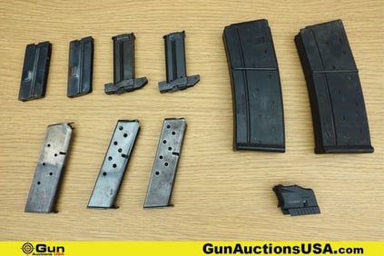 S&W, Walther, Etc .22 LR, .45 AUTO, Etc Magazines, Laser. Very Good. 2 Polymer AR-15 Magazines, 2