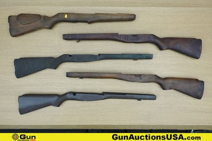 Military Surplus M14, M 1 Garand Stocks. Good Condition. Five Stocks; Two Dark Brown Polymer M14