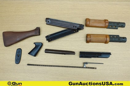 FAL Gun Parts. Good Condition. One Metal/Wood Handguard, One All Metal Handguard, One Wooden Stock,