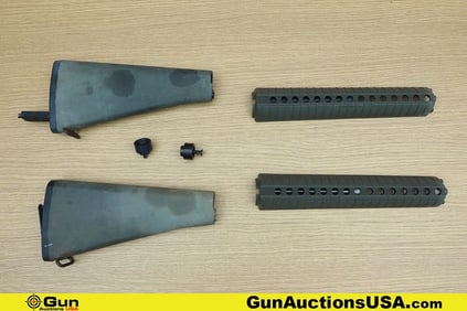 M16 Gun Parts. Very Good. 2 Original M16 Non-Adjustable Butt Stocks and 1 M16 Full Length