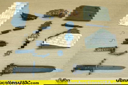 Military Surplus M1 Garand, M14, Etc Gun Parts, Bayonet. Very Good. 1 ELGIN USN Diver's Issued Depth