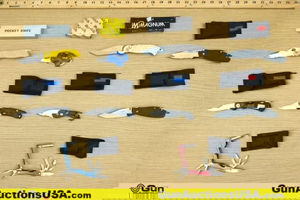 Buck, Magnum, Etc. Knives, Keychain. Excellent. 2-Mult-Tools, 4-Folding Knives, 3-Switchblades, &