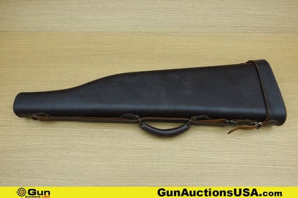 Unknown Shotgun Case. Very Good. Lined, Leather Lamb Shank Take Down Shotgun Case. 31.5" Long with