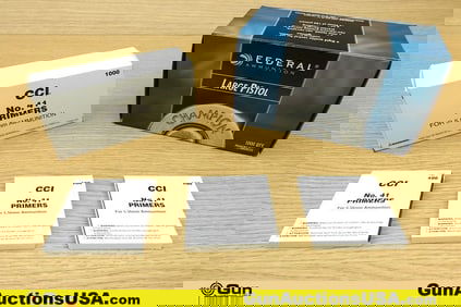 CCI, FED Large Pistol, No. 41 5.56 cal, Etc. Primers. Approx. 2300 Total Primers; Approx. 1300 5.56