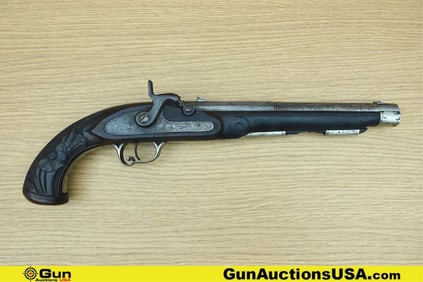 Unknown Appears to be .47 Caliber Pistol. Good condition, Normal Handling Marks, Scattered Spotting