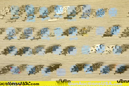 U.S. Military Surplus Accommodation Metals. Good Condition. Approx. 30 Assorted Accommodation
